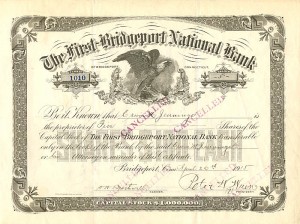 First-Bridgeport National Bank - Stock Certificate